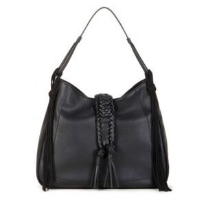 Sole Society Braided Tassel Black Shoulder Bag